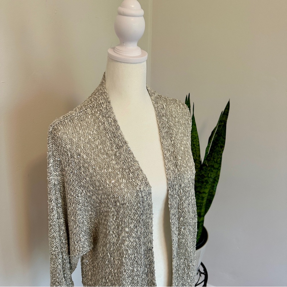 Apt. 9 | Sparkly Gray Cardigan Sweater - Picture 3 of 12